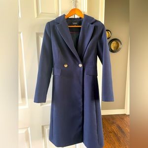 Navy wool blend coat.